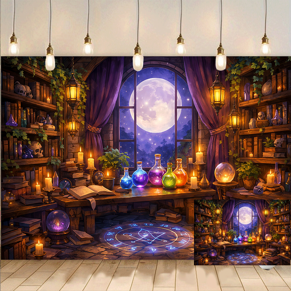Magic Wizard Room Backdrop Photography Background Banner