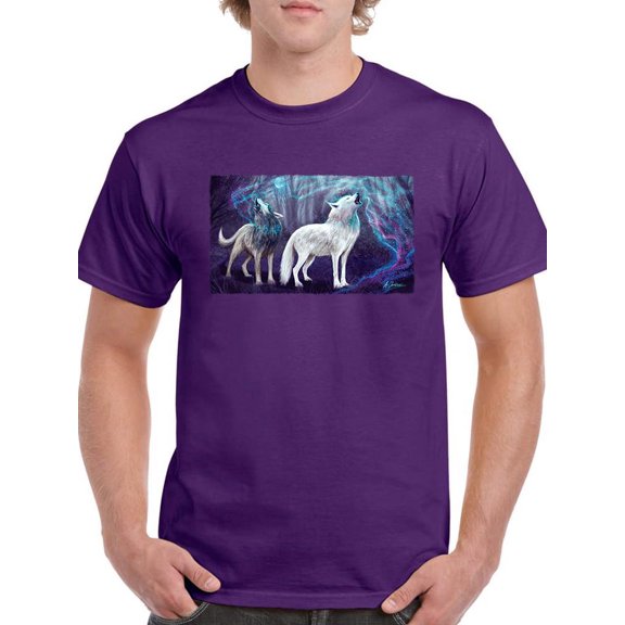 Magic Wolf Howl T-Shirt Men -Anthony Chirstou Designs, Male 4X-Large