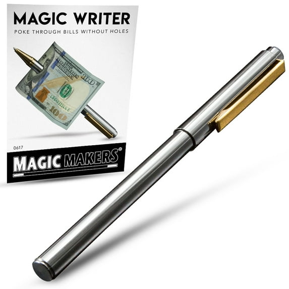 Magic Writer Trick by Magic Makers - Pen Through Bill Magic Trick