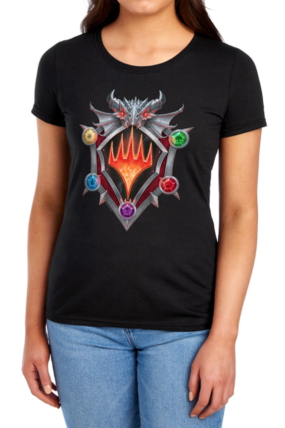 Magic X D & D Adventures in The Forgotten Realms AFR Shield Logo Women's T Shirt, AFR Shield Logo, Large