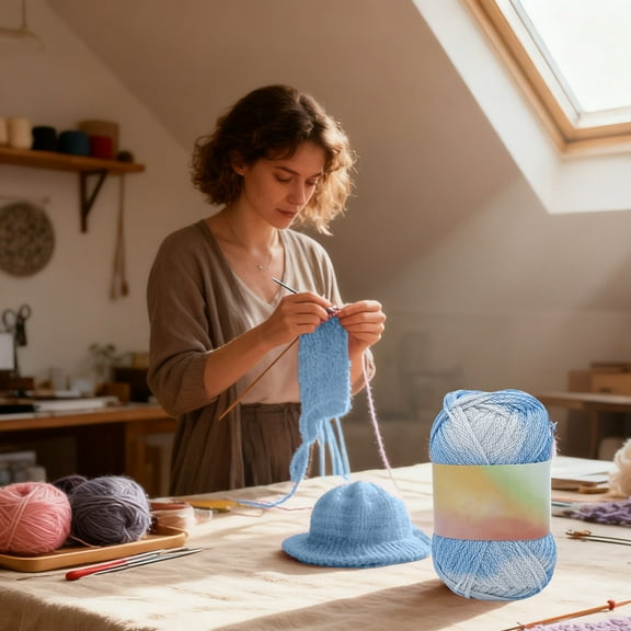 Ma Gic Yarn Heat Sensitive Color Changing Co Tton Crochet & KnittingYarn Soft Temperature Reactive Yarns Craft Diy Projects For Knitting And Crocheting DIY Knitting DIY Blue