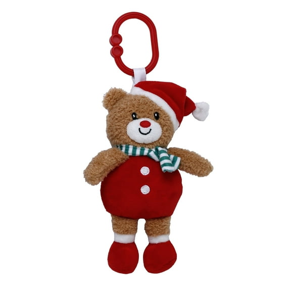 Magic Years 10 inch Christmas Santa Bear Activity Toy with Pull & Jiggle Feature and Rattle