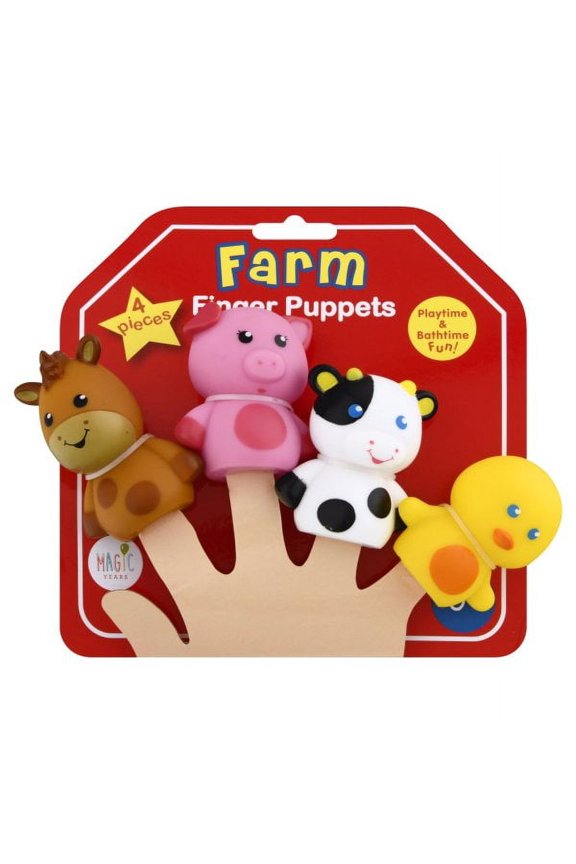 NEW! MAGIC Years Farm Animals 4 FINGER PUPPETS.