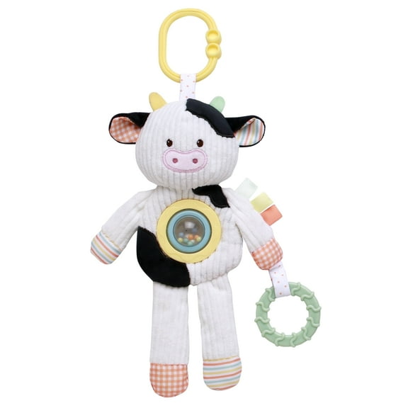 Magic Years 8 inch On The Go Cow Activity Toy with Teether and Spinner
