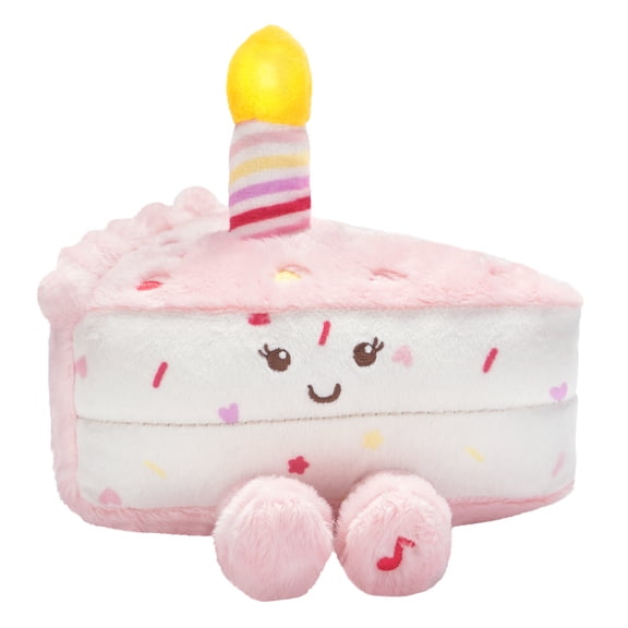 Magic Years Musical Light-Up Cake Plush Toy, Happy Birthday, Pink