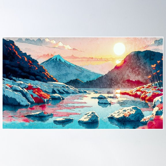 Magic at Sunset - Nature Landscape Poster, 12x18 UNFRAMED