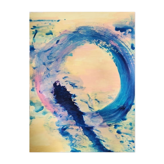 Magic circle of life - Painting Abstract Modern Art Pastel Surrealism Minimalist Watercolor Calm Unframed Wall Art Print 20 x 28 inches