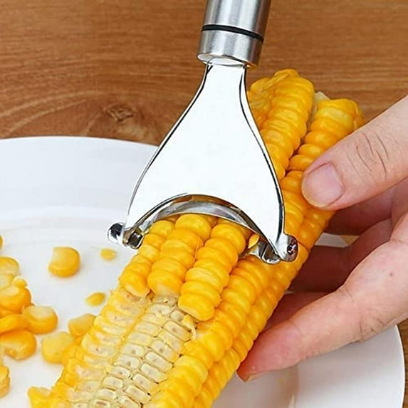Magic corn peeler, stainless steel corn cob peeler, simple corn peeler for corn cobs, convenient thresher corn cutter, small kitchen tools