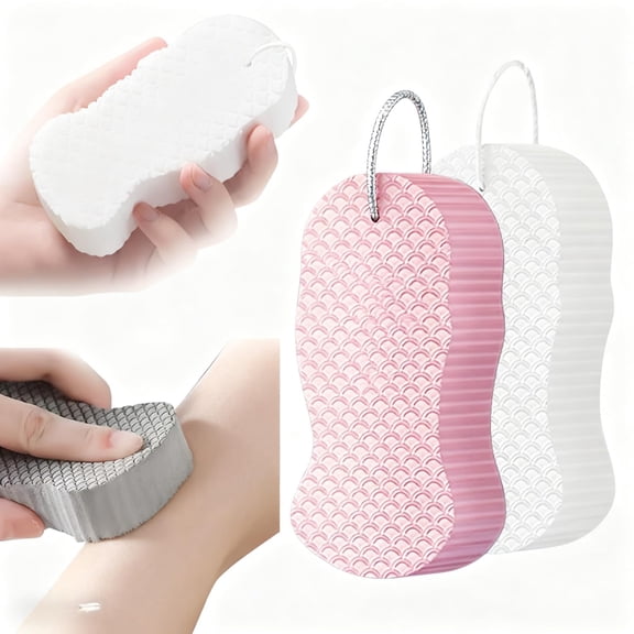 Magic exfoliating bath sponge, for Gently Exfoliates to Reveal Smoother Skin,for All Skin Types, 3D Super Soft Exfoliating Bath Sponge, for Friendly Reusable, Adults Women and Men