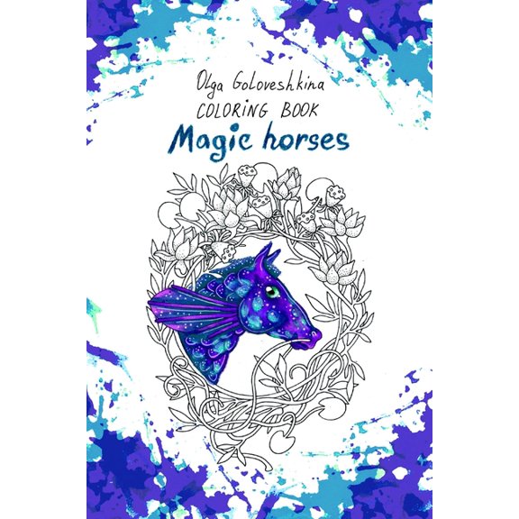 Magic horses: Coloring book: Creative notebook (Paperback)