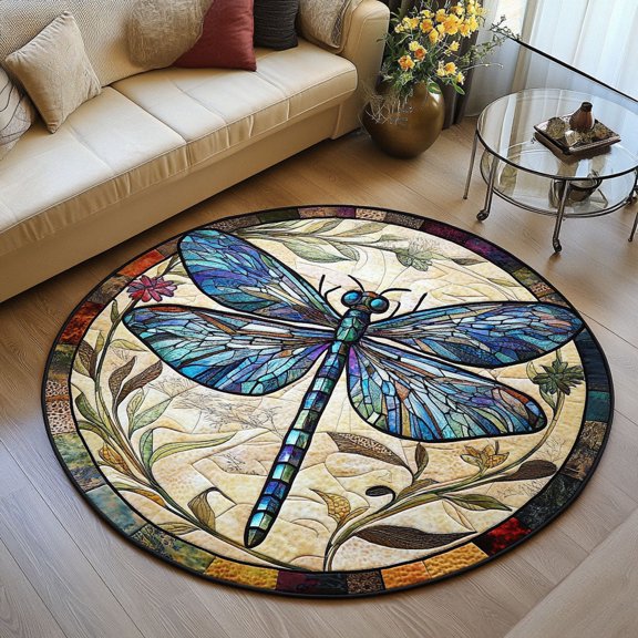 Magic in Motion Quilted Round Mat, 3D Optical Illusion Fantasy Rug, Magical Motion Floor Mat, Whimsical Home Decor, Indoor Outdoor Area Rug
