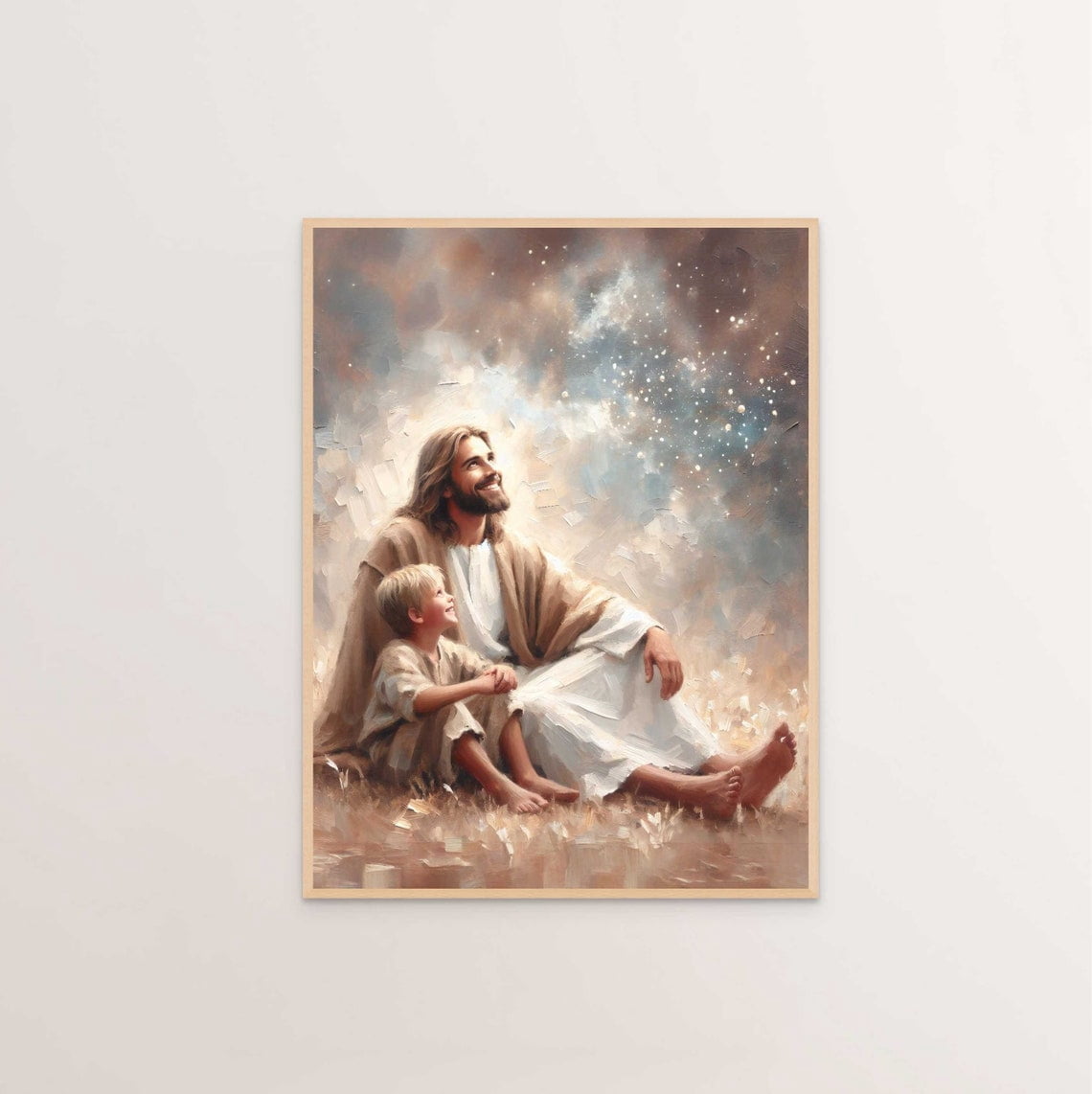 Magic in the Sky Jesus Shepherd Boy Poster, Unframed Paper Poster ...