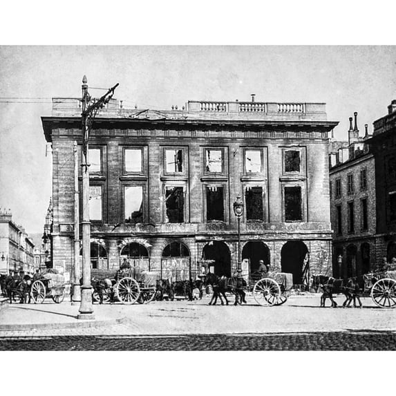 Magic lantern slide WW1 1914-1918 World war one images. Reims one of the municipal squares bombed and the damage to the buildings by