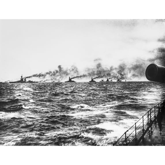 Magic lantern slide WW1 1914-1918 World war one images. The grand fleet Royal Navy patrolling the North Sea by John Short / Design