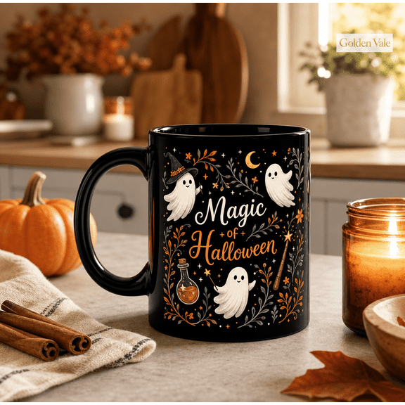 Magic of Halloween Mug, Cute Ghost Coffee Cup for Spooky Season Gifts