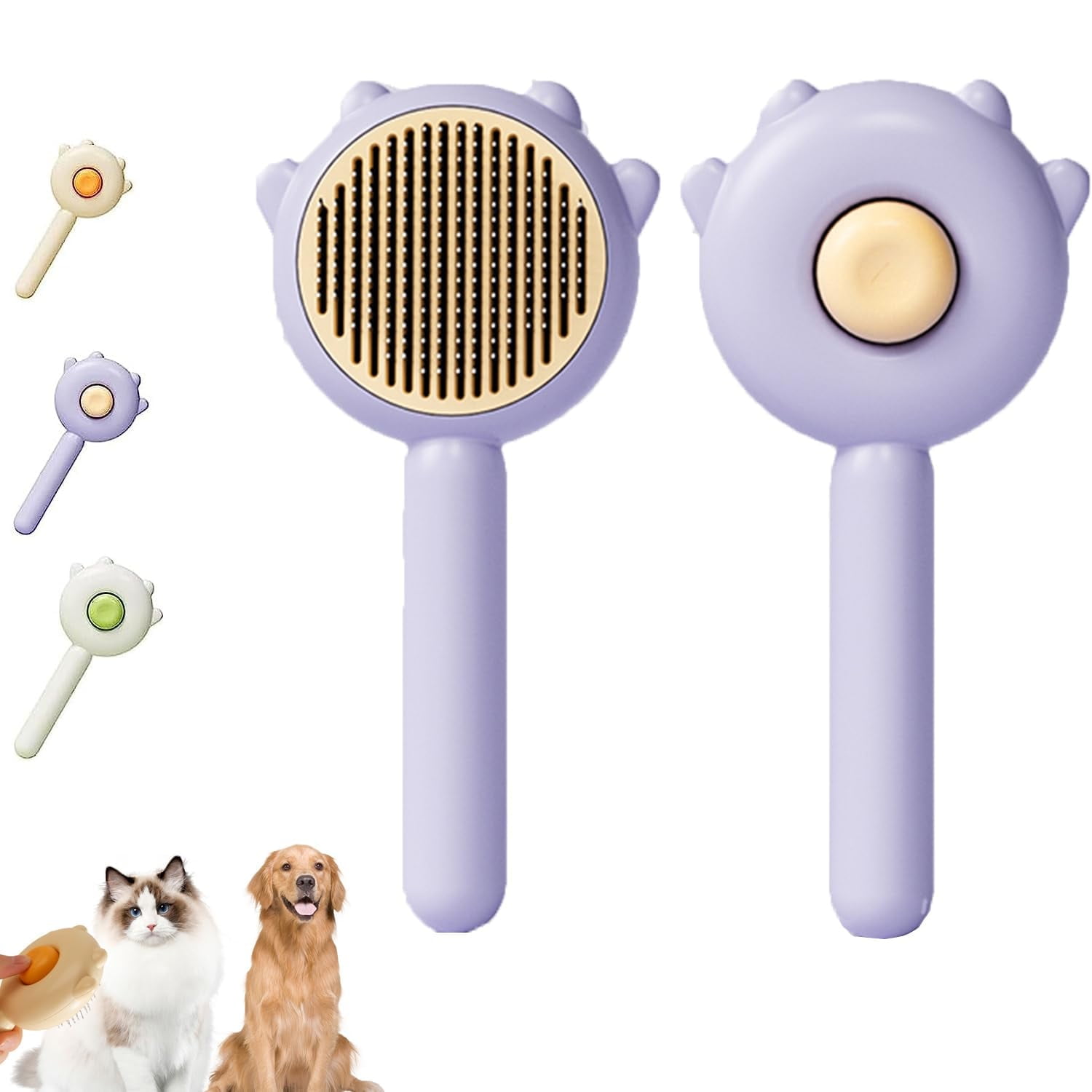 Magic pet brush, pet cleaner, Cat grooming brush with release button