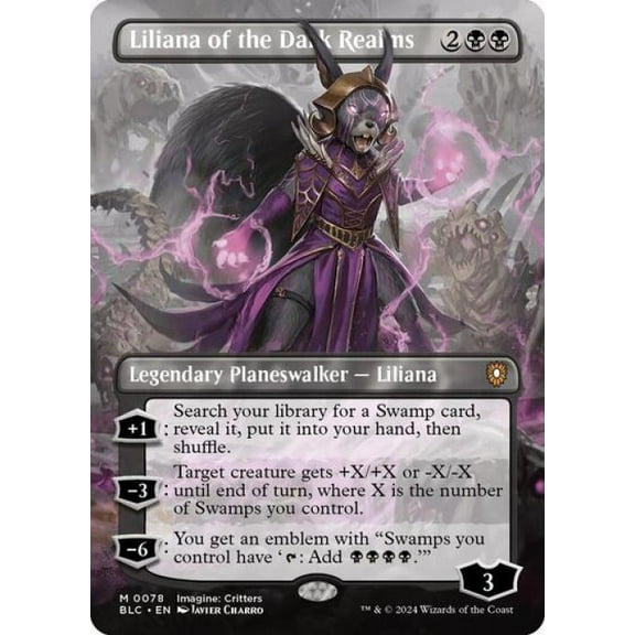 Magic the Gathering - Commander: Bloomburrow - Liliana of the Dark Realms (Borderless) Near Mint Foil