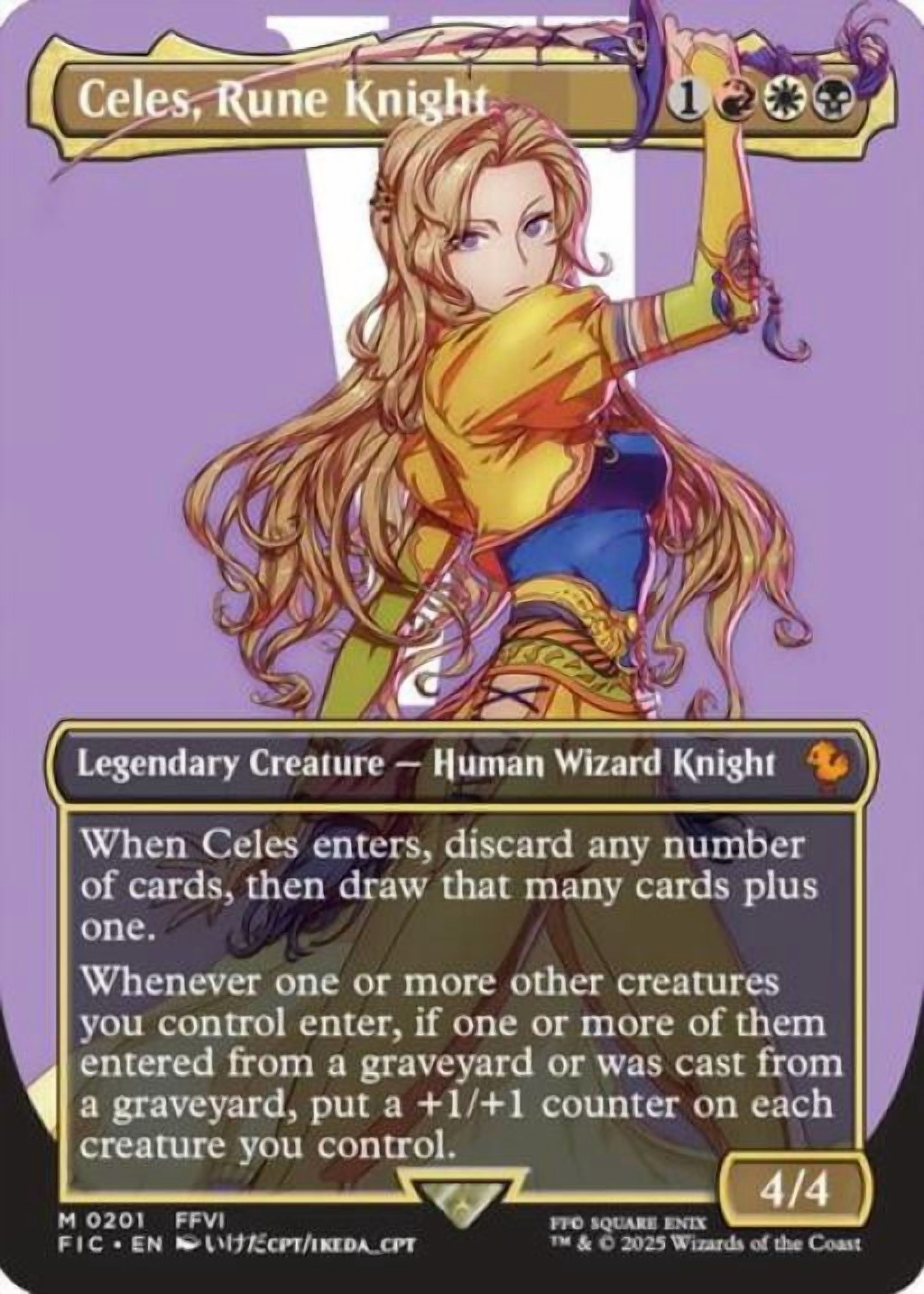 Magic the Gathering - Commander: FINAL FANTASY - Celes, Rune Knight (Borderless) Near Mint Foil
