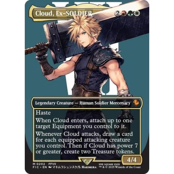 Magic the Gathering - Commander: FINAL FANTASY - Cloud, Ex-SOLDIER (Borderless) Near Mint