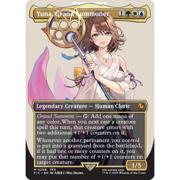 Magic the Gathering - Commander: FINAL FANTASY - Yuna, Grand Summoner (Borderless) Near Mint
