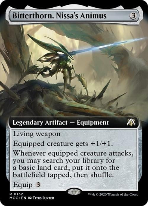 Magic the Gathering - Commander: March of the Machine - Bitterthorn, Nissa's Animus (Extended Art) Near Mint