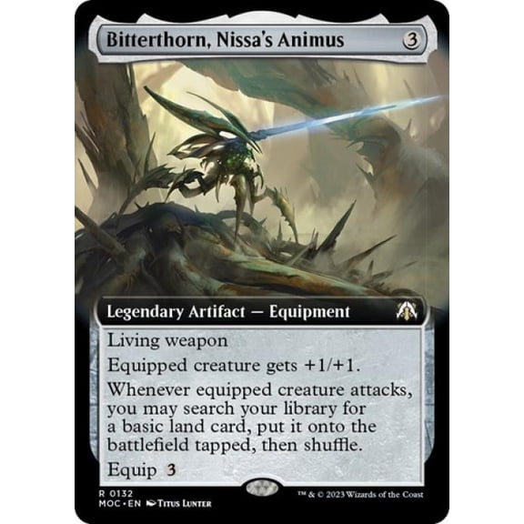 Magic the Gathering - Commander: March of the Machine - Bitterthorn, Nissa's Animus (Extended Art) Near Mint