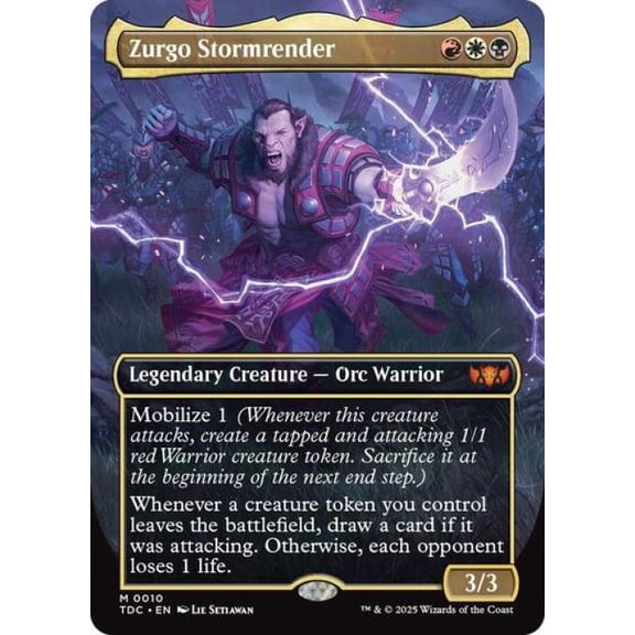 Magic the Gathering - Commander: Tarkir: Dragonstorm - Zurgo Stormrender (Borderless) Near Mint