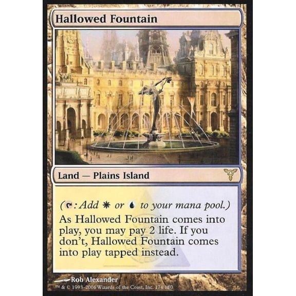 Magic the Gathering - Dissension - Hallowed Fountain Medium Play Foil