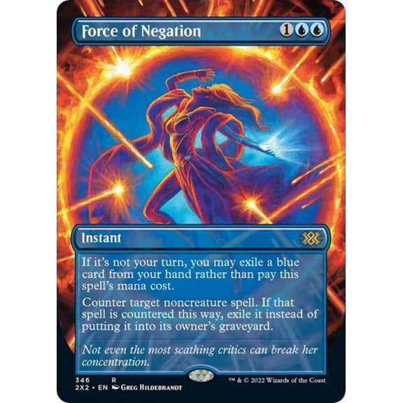 Magic the Gathering - Double Masters 2022 - Force of Negation (Borderless) Near Mint Foil