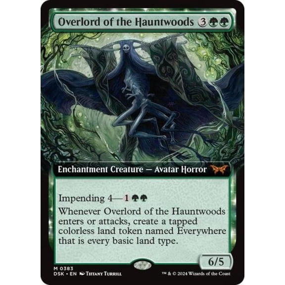 Magic the Gathering - Duskmourn: House of Horror - Overlord of the Hauntwoods (Extended Art) Near Mint