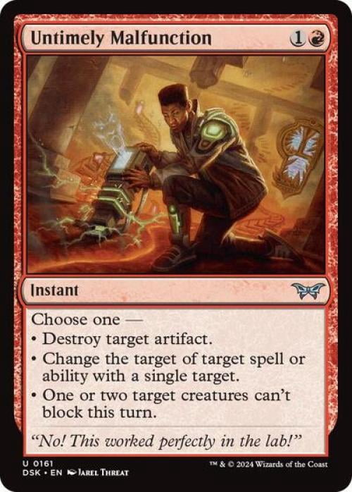 Magic the Gathering - Duskmourn: House of Horror - Untimely Malfunction Near Mint Foil