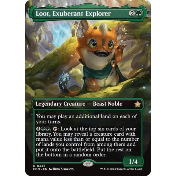Magic the Gathering - Foundations - Loot, Exuberant Explorer (Borderless) Near Mint
