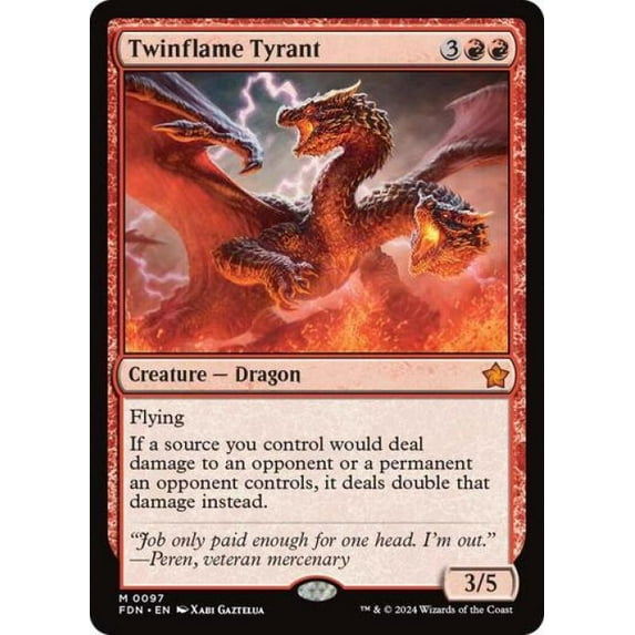 Magic the Gathering - Foundations - Twinflame Tyrant Near Mint Foil