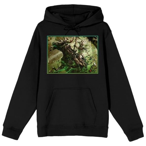Magic the Gathering Gang of Elk Men's Black Graphic Hoodie-Small