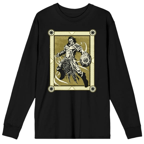 Magic the Gathering Gideon Character Art Black Long Sleeve Men's Shirt-S