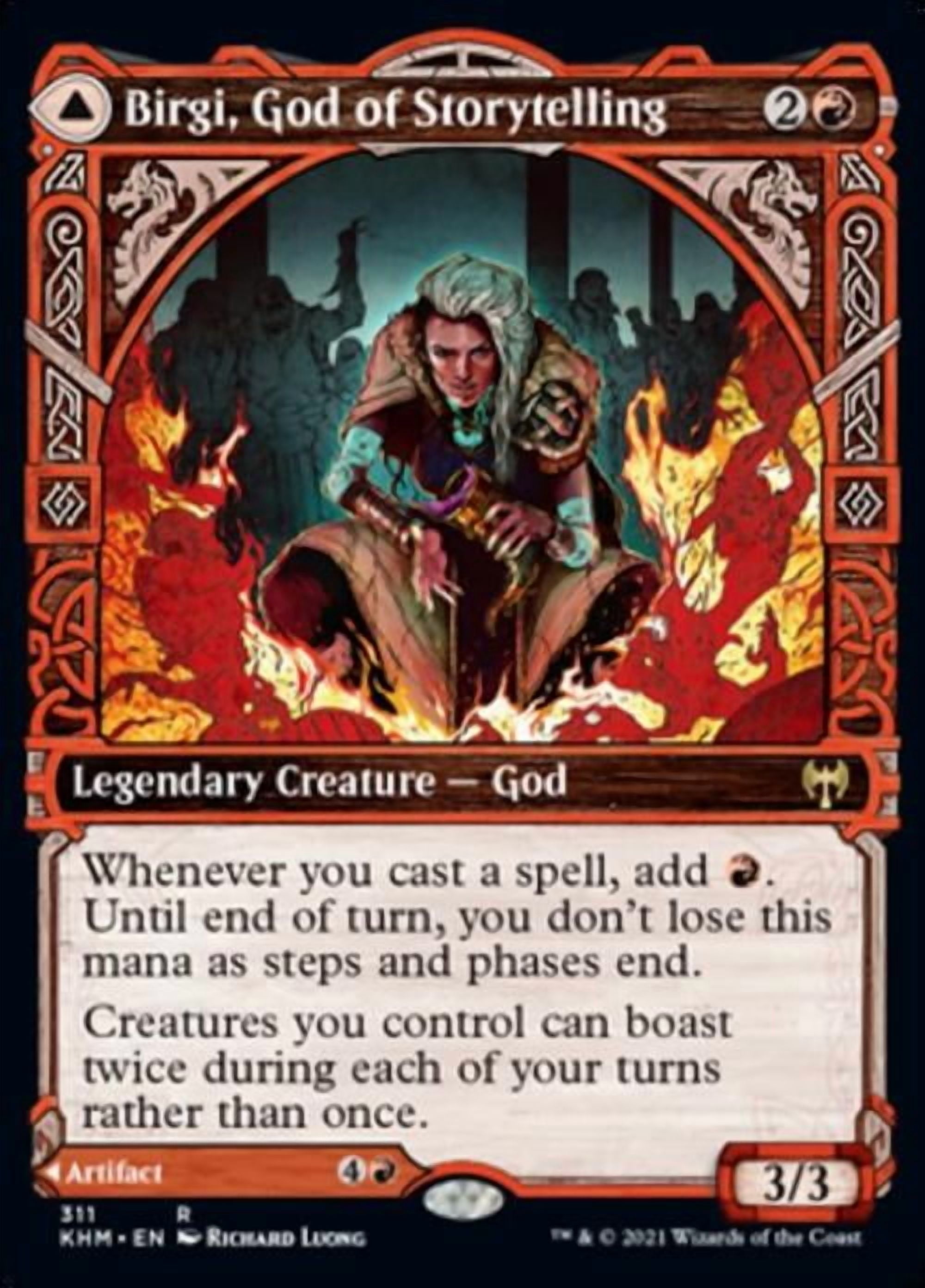 Magic the Gathering - Kaldheim - Birgi, God of Storytelling / Harnfel, Horn of Bounty (Showcase) Near Mint