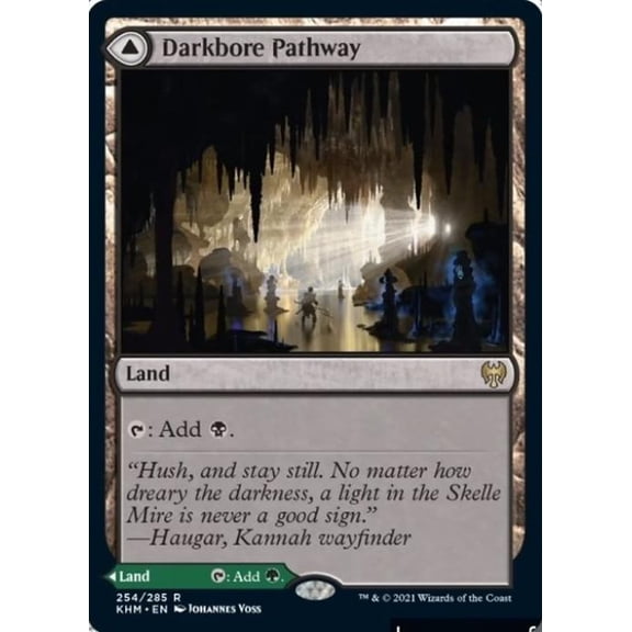 Magic the Gathering - Kaldheim - Darkbore Pathway / Slitherbore Pathway Light Play