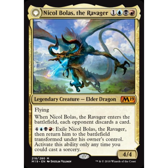 Magic the Gathering - Magic 2019 Core Set - Nicol Bolas, the Ravager Near Mint