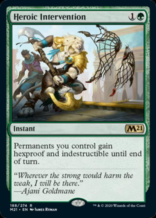Magic the Gathering - Magic 2021 Core Set - Heroic Intervention Near Mint