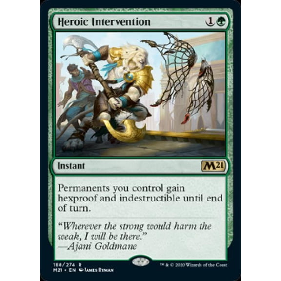 Magic the Gathering - Magic 2021 Core Set - Heroic Intervention Near Mint