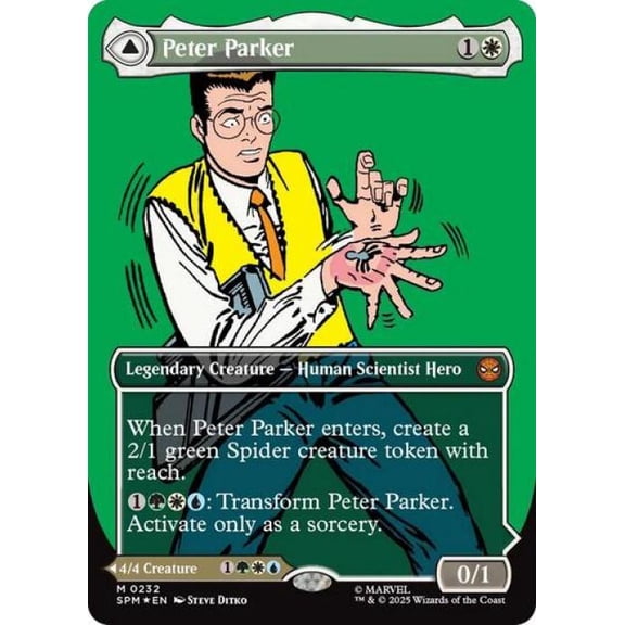 Magic the Gathering - Marvel's Spider-Man - Peter Parker (0232) (Borderless) Near Mint Foil