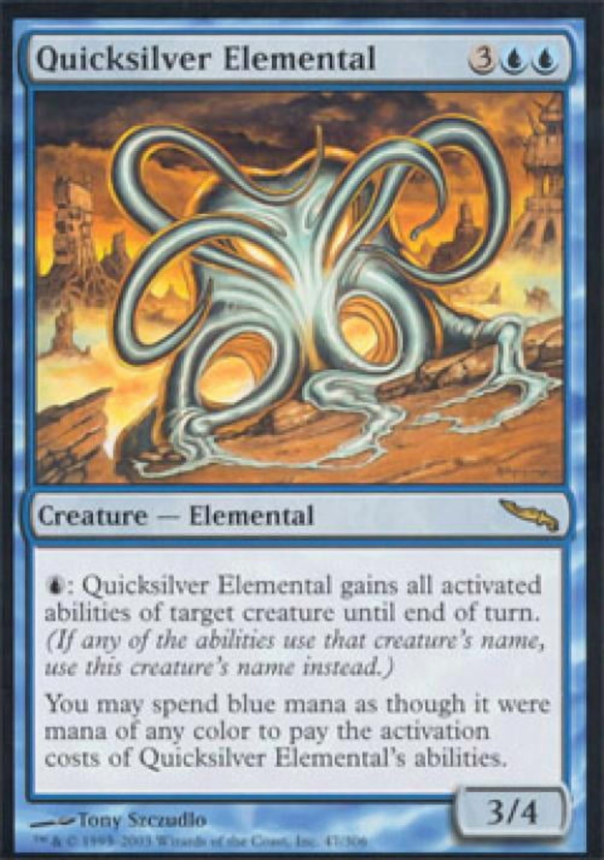 Magic the Gathering - Mirrodin - Quicksilver Elemental Medium Play