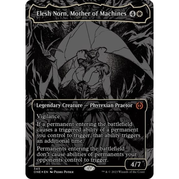 Magic the Gathering - Phyrexia: All Will Be One - Elesh Norn, Mother of Machines (Oil Slick Raised Foil) Near Mint Foil