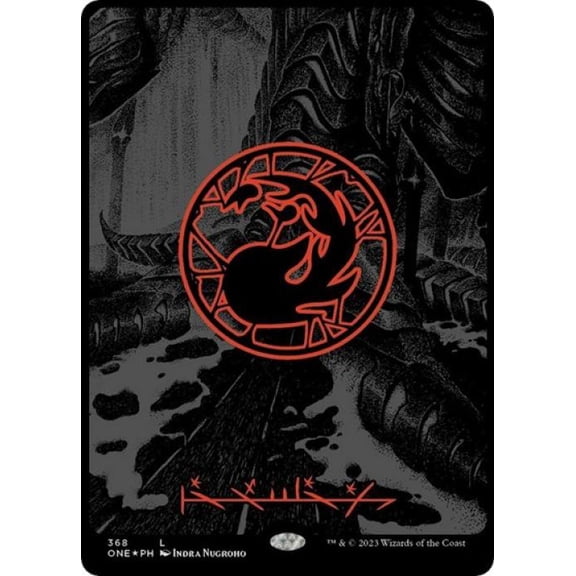 Magic the Gathering - Phyrexia: All Will Be One - Mountain (Phyrexian) - Full Art (Oil Slick Raised Foil) Near Mint Foil