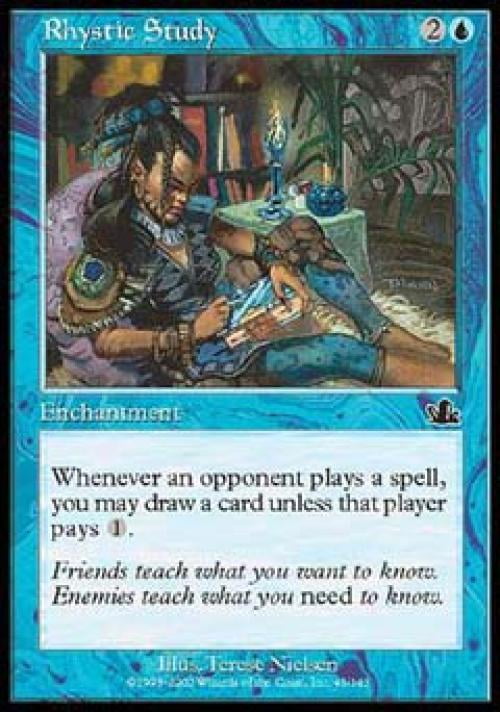 Magic the Gathering - Prophecy - Rhystic Study Medium Play