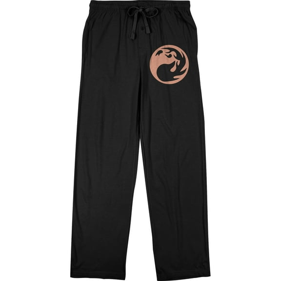 Magic the Gathering Red Mana Men's Black Sleep Pants-Large