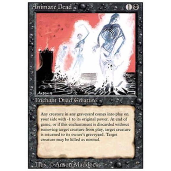 Magic the Gathering - Revised - Animate Dead Light Play