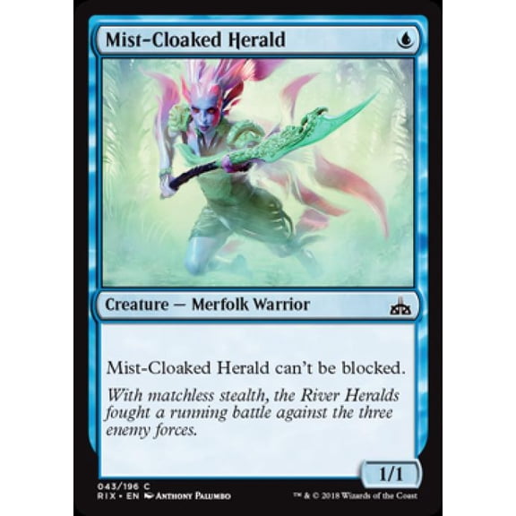 Magic the Gathering - Rivals of Ixalan - Mist-Cloaked Herald Near Mint Foil