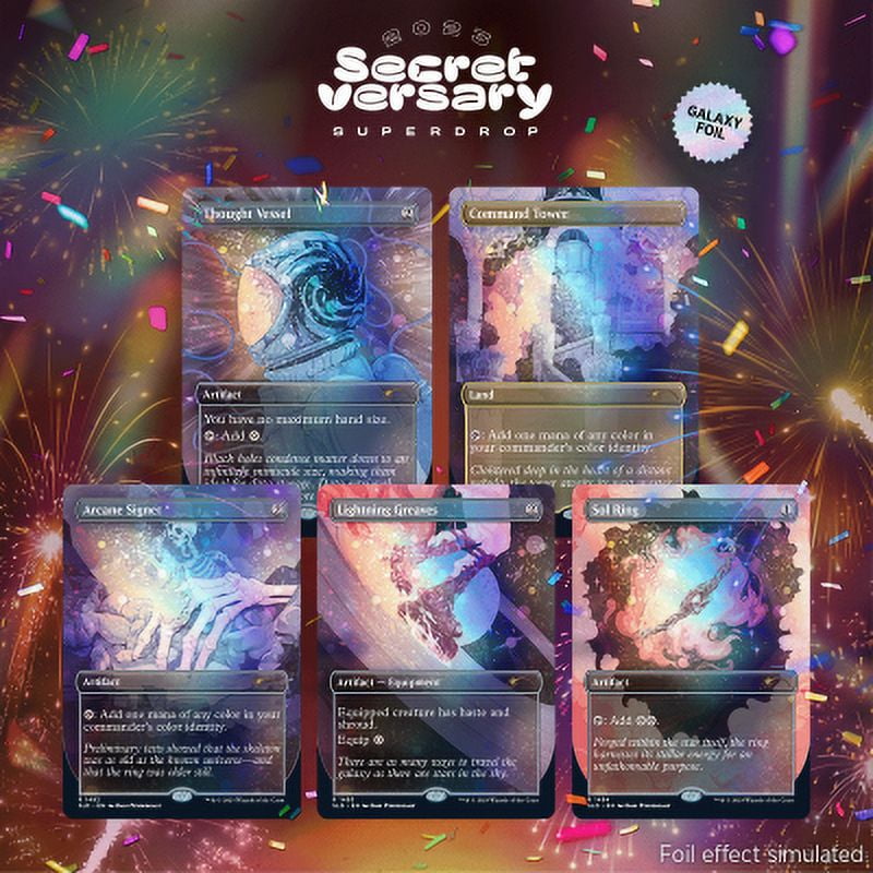 Magic the Gathering Secret Lair Through the Wormhole Galaxy Foil Edition (5 Cards)