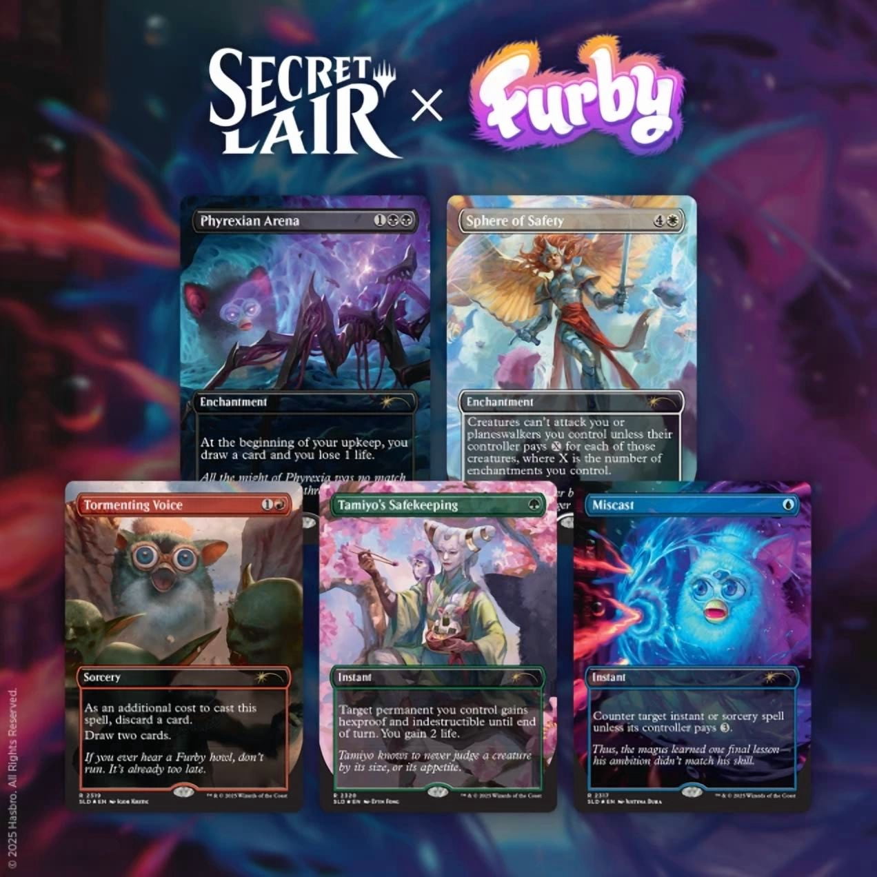 mtg hasbro cards 25 Random Rare Foils/Mythics/Planeswalkers : Toys & Games a single arrow Furby MTG Secret Lair -